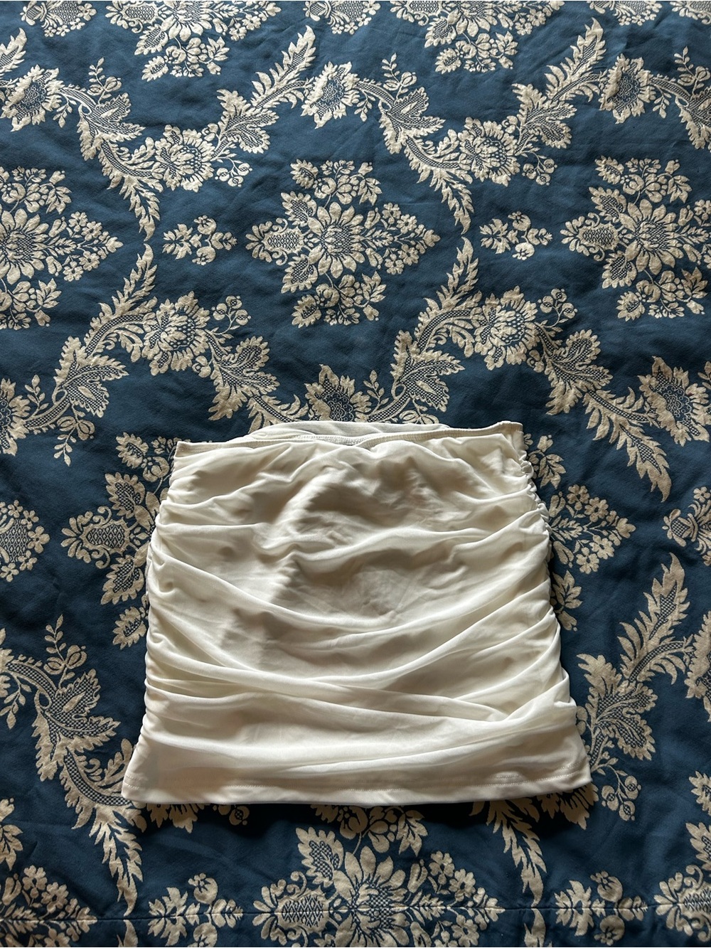 White Ruched Mini Skirt - Women's Skirt